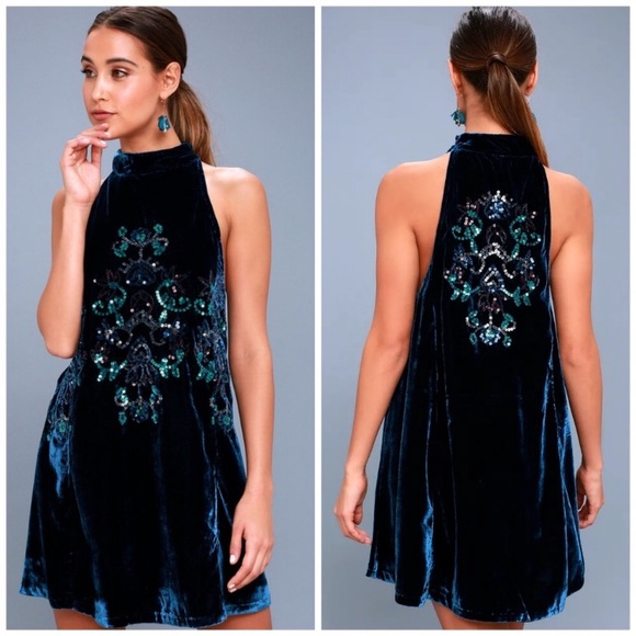 SOLD ❌ NWT Free People Sequin Velvet Swing Dress - Picture 4 of 6